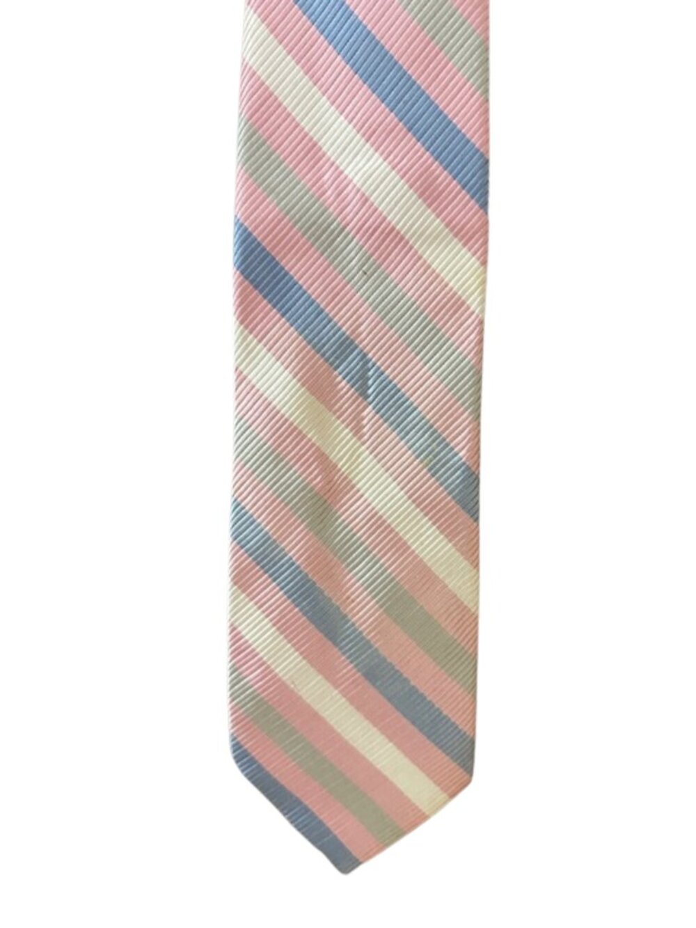 Burma Bibas Silk Tie Pink Blue Striped Pastel Mens Classic Designer